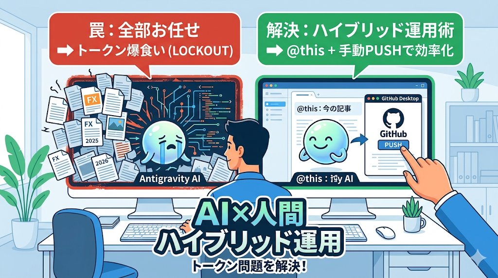 【警告】Antigravityへの「丸投げ」は危険？トークン枯渇を防ぐハイブリッド運用術