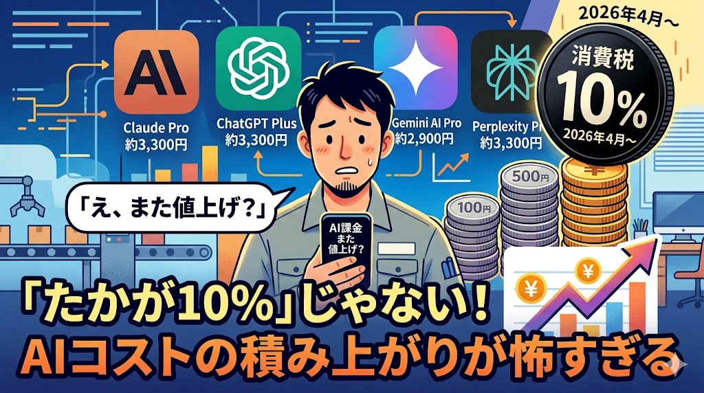 Claudeに消費税10%がかかる時代——AIサービスの「見えないコスト」が庶民を静かに追い詰めている話