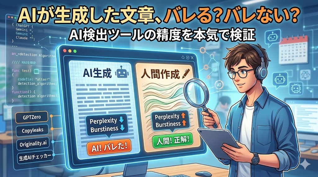 AIが生成した文章、バレる？バレない？ — AI検出ツールの精度を本気で検証してみた