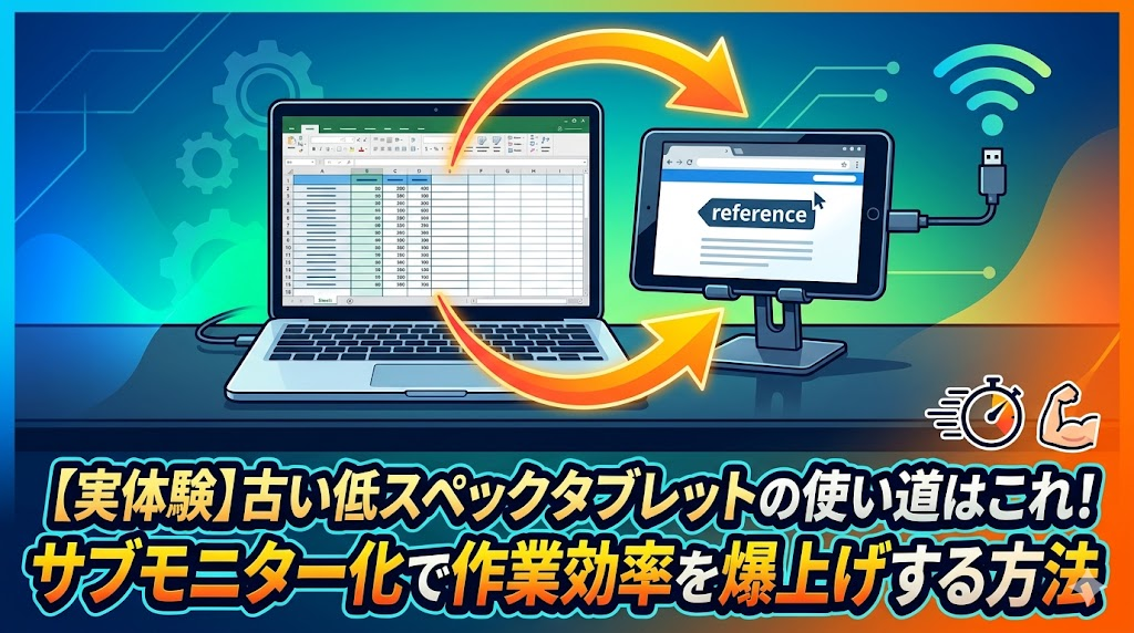 【実体験】古い低スペックタブレットの使い道はこれ！サブモニター化で作業効率を爆上げする方法