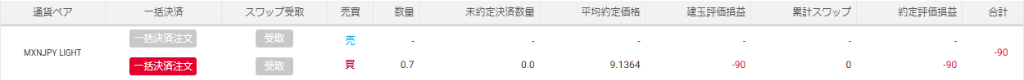 MXN/JPY保有ポジション明細