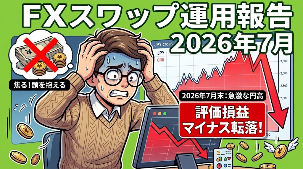 【FXスワップ運用報告】2026年7月：急激な円高で評価損益マイナス転落！為替介入の影と積立ルールの真価